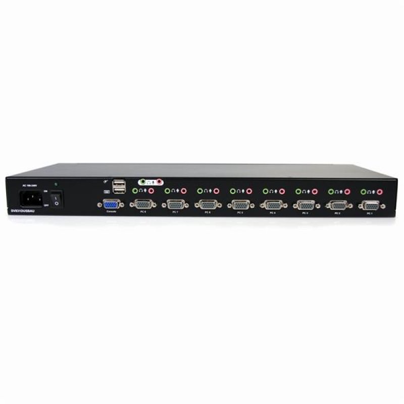 COMMUTATEUR KVM USB VGA AVEC 8 PORTS SUR RACK AVEC AUDIO