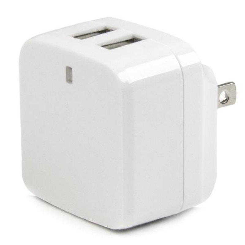 StarTech.com Chargeur mural USB à 2 ports - Haute puissance 17W / 3,4A - Chargeur de voyage international - Blanc