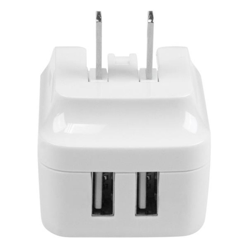 StarTech.com Chargeur mural USB à 2 ports - Haute puissance 17W / 3,4A - Chargeur de voyage international - Blanc