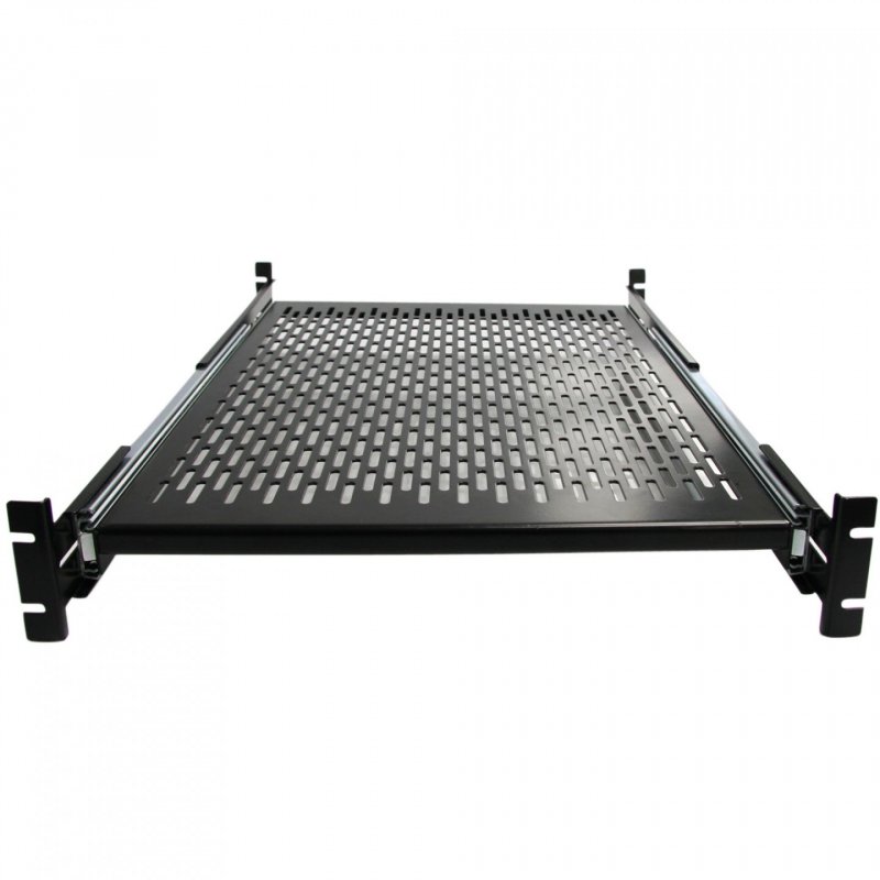 StarTech.com 2U Sliding Server Rack Mount Shelf - 20 to 30in Adjustable Mounting Depth - Vented - 50lb - Heavy Duty Univ