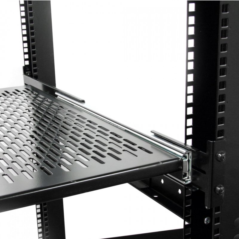 StarTech.com 2U Sliding Server Rack Mount Shelf - 20 to 30in Adjustable Mounting Depth - Vented - 50lb - Heavy Duty Univ