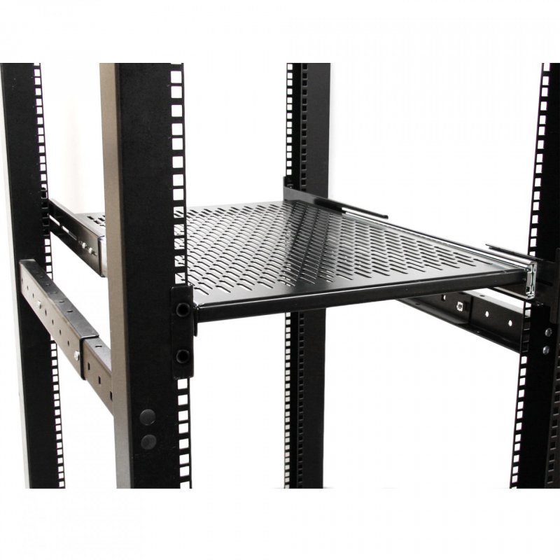 StarTech.com 2U Sliding Server Rack Mount Shelf - 20 to 30in Adjustable Mounting Depth - Vented - 50lb - Heavy Duty Univ