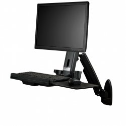 StarTech.com Wall Mount Workstation - Articulating Full Motion Standing Desk with Ergonomic Height Adjustable Monitor & 