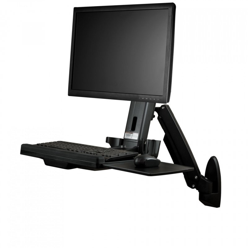 StarTech.com Wall Mount Workstation - Articulating Full Motion Standing Desk with Ergonomic Height Adjustable Monitor & 