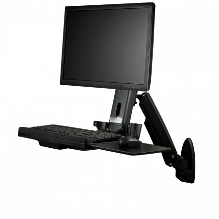 StarTech.com Wall Mount Workstation - Articulating Full Motion Standing Desk with Ergonomic Height Adjustable Monitor & 