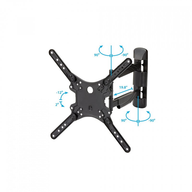 StarTech.com Full Motion TV Wall Mount - 32-55 inch (77lb/35kg) VESA Displays - Low Profile Universal Flat Screen TV Wal