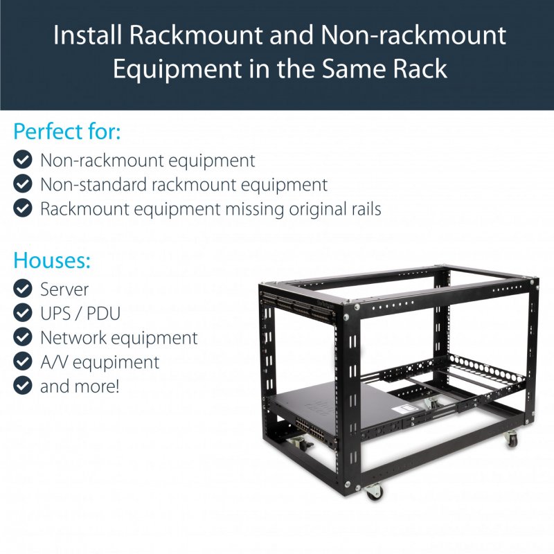 1U FIXED 19 ADJUSTABLE DEPTH UNIVERSAL SERVER RACK RAILS