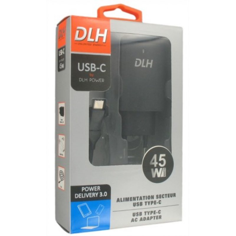 DLH ALIMENTATION SECTEUR USB-C 45W POWER DELIVERY POUR ORDINATEURS PORTABLES