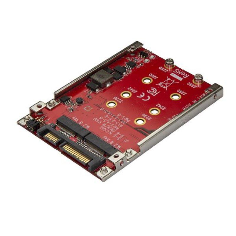 StarTech.com M.2 auf SATA Adapter - Dual Slot M.2 NGFF SSD Adapter für 2,5in Laufwerke - RAID - Speichercontroller (RAI