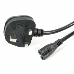 StarTech.com 3ft (1m) UK Laptop Power Cable, BS 1363 to C7, 2.5A 250V, 18AWG, Black, UK Laptop Replacement Cord, Printer