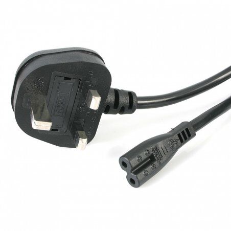 StarTech.com 3ft (1m) UK Laptop Power Cable, BS 1363 to C7, 2.5A 250V, 18AWG, Black, UK Laptop Replacement Cord, Printer