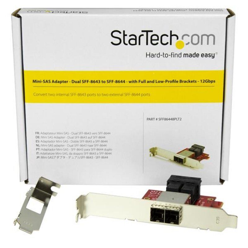 DUAL SFF-8643 TO DUAL SFF-8644 MINI SAS ADAPTER-12GBPS