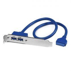 .com Câble adaptateur USB 3.0 IDC 20 broches vers plaque à 2 ports USB A encastrés