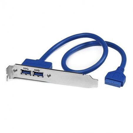 .com Câble adaptateur USB 3.0 IDC 20 broches vers plaque à 2 ports USB A encastrés