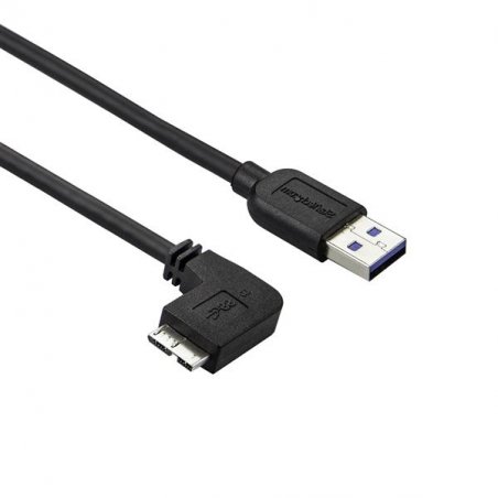 CABLE USB 3.0 SLIM A VERS MICRO B A ANGLE GAUCHE DE 1 M - 5 GB/S