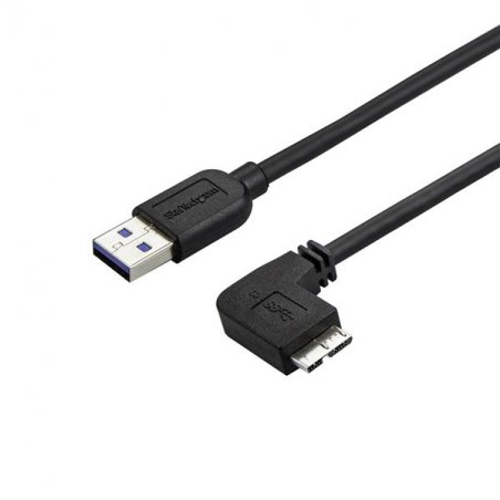 CABLE USB 3.0 SLIM A VERS MICRO B A ANGLE DROIT DE 50 CM