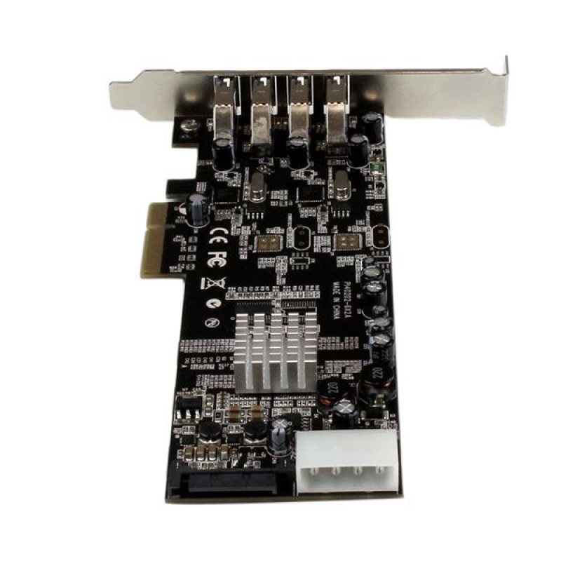 StarTech.com 4 Port PCI Express (PCIe) SuperSpeed USB 3.0 Card Adapter w/ 2 Dedicated 5Gbps Channels - UASP - SATA / LP4