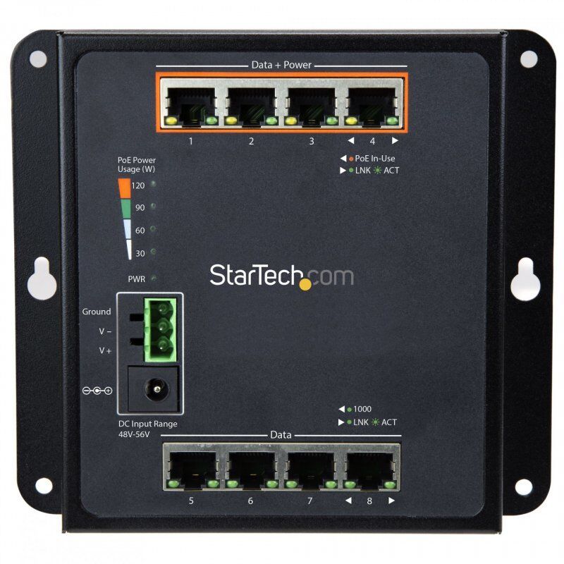 8-PORT (4X POE +) GBE SWITCH L2 MANAGED SWITCH - WALL MOUNT