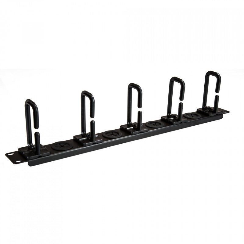 StarTech.com 1U 19" Cable Management Organizer - D Ring Hook Network/Server Rack Cord Manager - Data Center Horizontal W