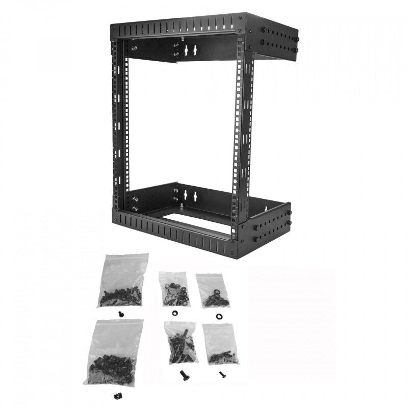 StarTech.com Rack serveur mural 12U - Armoire réseau à cadre ouvert - Profondeur de 30 à 50 cm