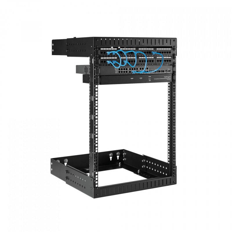 StarTech.com 15U 19" Wall Mount Network Rack - Adjustable Depth 12-20" 2 Post Open Frame Server Room Rack for AV/Data/ I