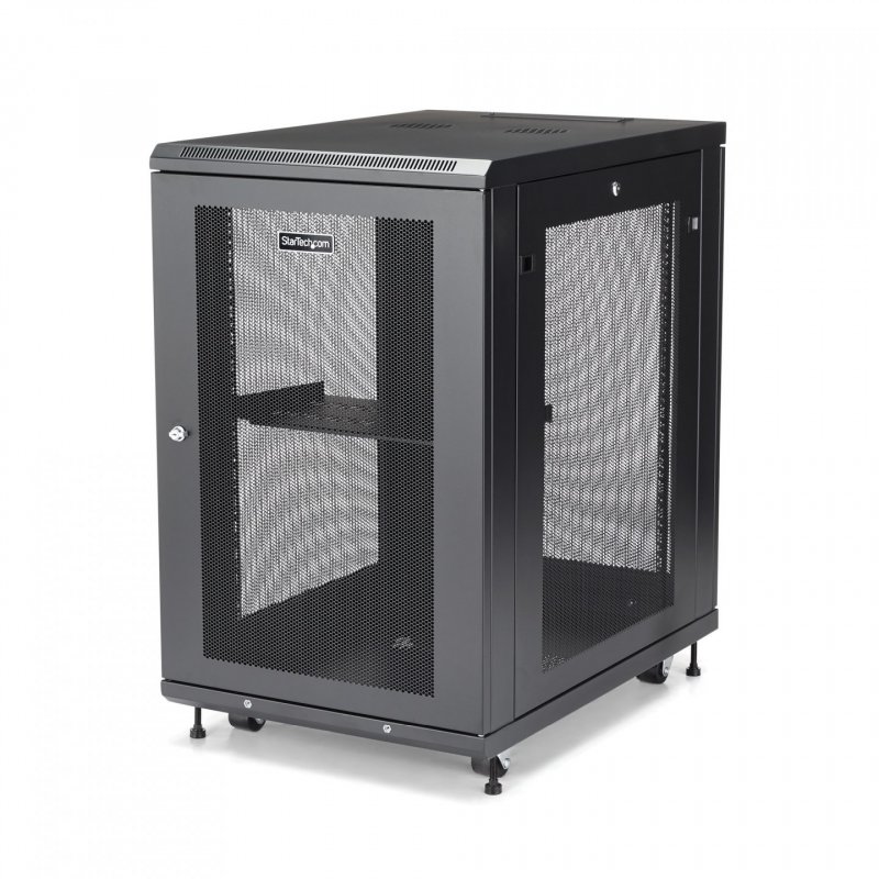 StarTech.com Armoire Rack Serveur 18U 19" - Profondeur Réglable (5-76,2cm/2-30") pour Équipement Réseau avec Roulette