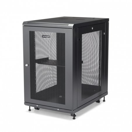 StarTech.com 19in 18U Server Rack Cabinet - 4-Post Adjustable Depth (2" to 30") Network Equipment Rack Enclosure w/Caste