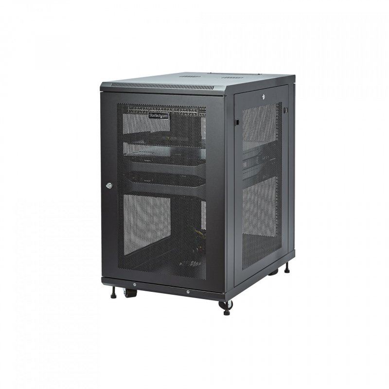 StarTech.com Armoire Rack Serveur 18U 19" - Profondeur Réglable (5-76,2cm/2-30") pour Équipement Réseau avec Roulette