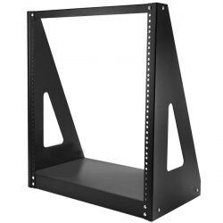 StarTech.com 2-Post 12U Heavy-Duty Desktop Server Rack, Small Open Frame 19in Computer Rack, Compact Network Rack for AV