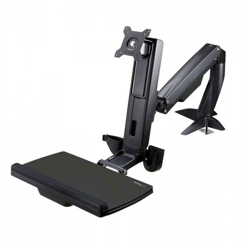 StarTech.com Sit Stand Monitor Arm - Desk Mount Adjustable Sit-Stand Workstation Arm for Single 34" VESA Mount Display -
