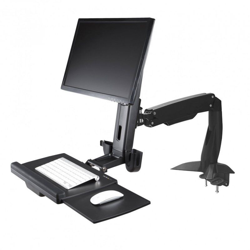 StarTech.com Sit Stand Monitor Arm - Desk Mount Adjustable Sit-Stand Workstation Arm for Single 34" VESA Mount Display -