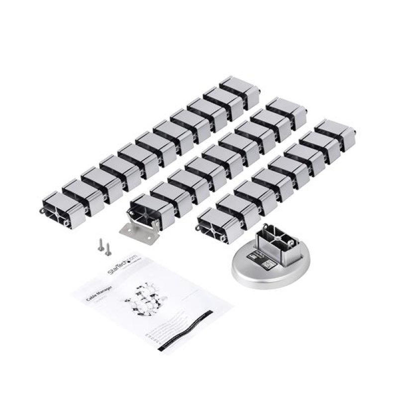 StarTech.com Goulotte passe-câbles avec vertèbres - Gestionnaire de câbles réglable avec quatre conduits et une base