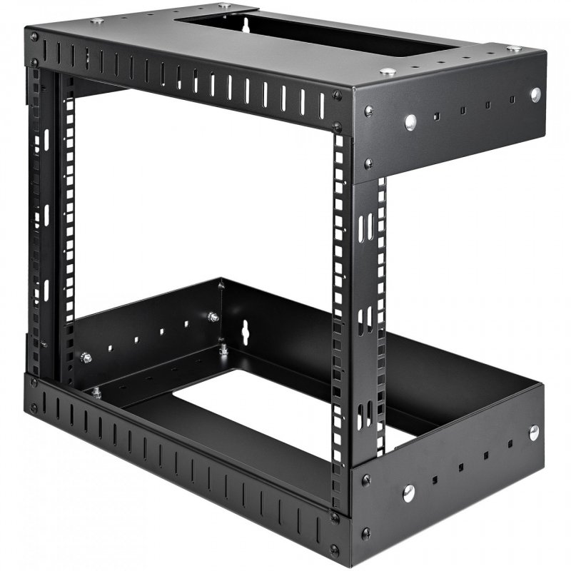 StarTech.com Rack à Cadre Ouvert Noir 8 U - Rack Fixation Murale - Profondeur Réglable