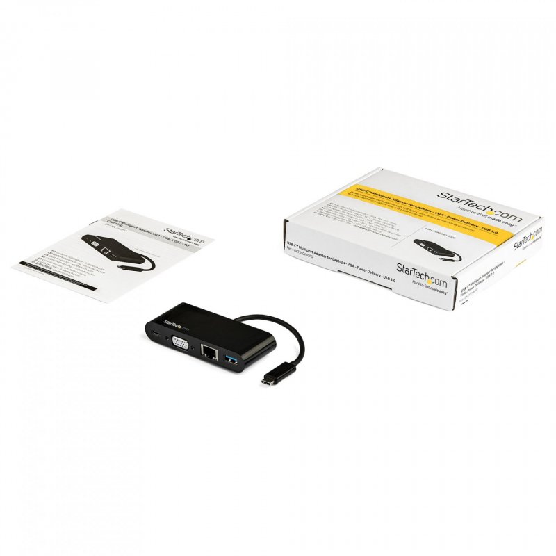 StarTech.com USB C Multiport Adapter - Mini USB-C Dock w/ Single Monitor VGA 1080p Video - 60W Power Delivery Passthroug