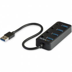 StarTech.com 4 Port USB 3.0 Hub - USB-A to 4x USB 3.0 Type-A with Individual On/Off Port Switches - SuperSpeed 5Gbps USB