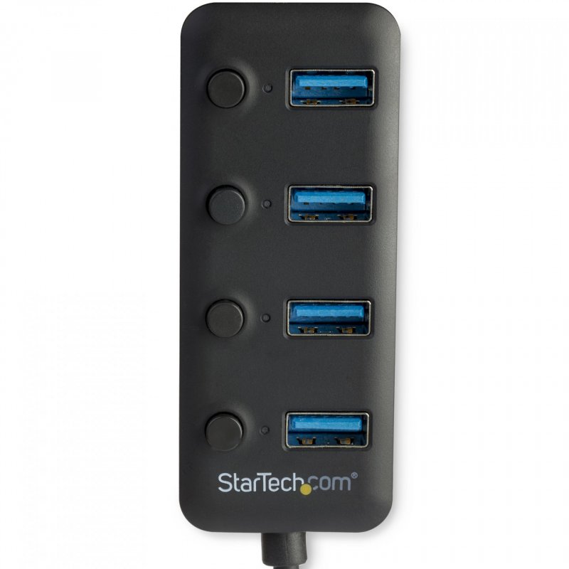 StarTech.com Hub USB 3.0 4 Ports -USB-A vers 4x USB 3.0 Type-A avec 1x Interrupteur On/Off par Port- SuperSpeed USB 3.2 