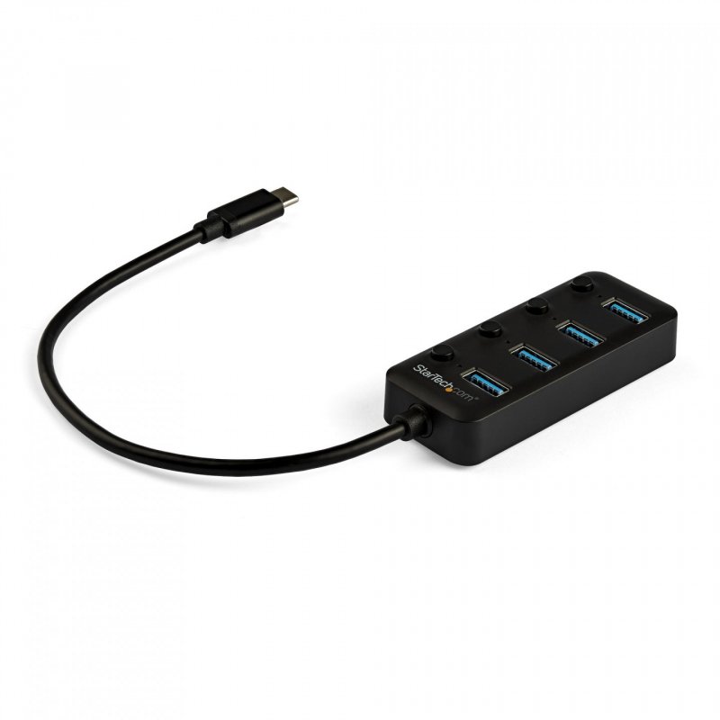 StarTech.com Hub USB 3.0 Type-C 4 Ports avec Commutateurs Individuels par Port (On/Off) - SuperSpeed USB 3.2 Gen 1 (5Gbp