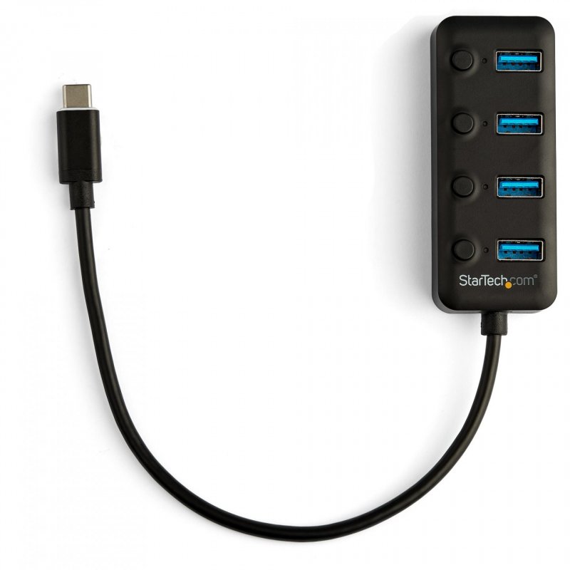 StarTech.com Hub USB 3.0 Type-C 4 Ports avec Commutateurs Individuels par Port (On/Off) - SuperSpeed USB 3.2 Gen 1 (5Gbp
