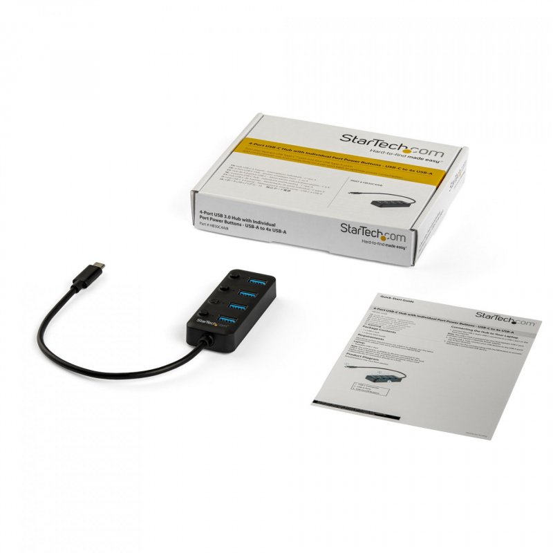 .com Hub USB 3.0 Type-C à 4 ports avec interrupteurs marche/arrêt