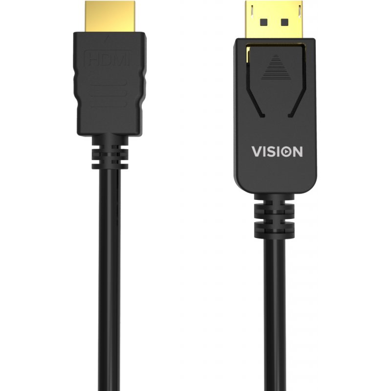 Vision TC 1MDPHDMI/BL video cable adapter 1 m DisplayPort HDMI Type A (Standard) Black
