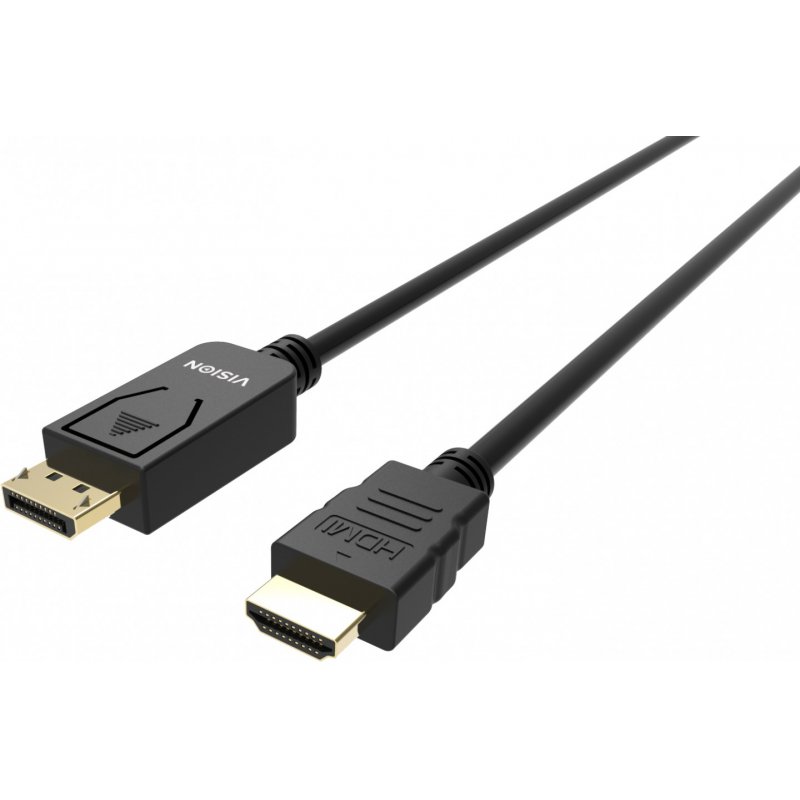 Vision TC 2MDPHDMI/BL video cable adapter 2 m DisplayPort HDMI Type A (Standard) Black
