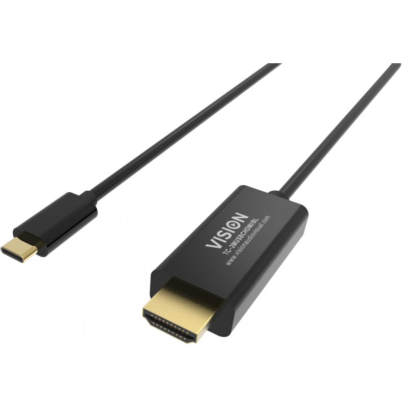 VISION compatible 2m Black USB-C to HDMI Cable