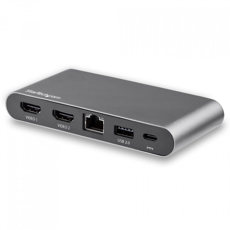 StarTech.com Dock USB C - Station d'Accueil USB-C à Double Écran 4K HDMI - 100 W Power Delivery Pass-through, GbE, 2 U