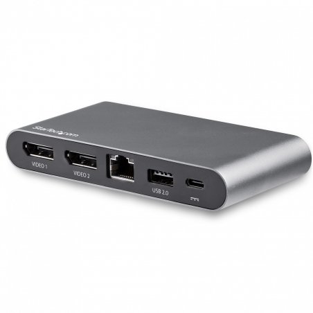 StarTech.com Dock USB-C à double affichage Displayport 4K - Mini Station d'Accueil - Power Delivery Passthrough 100 W -