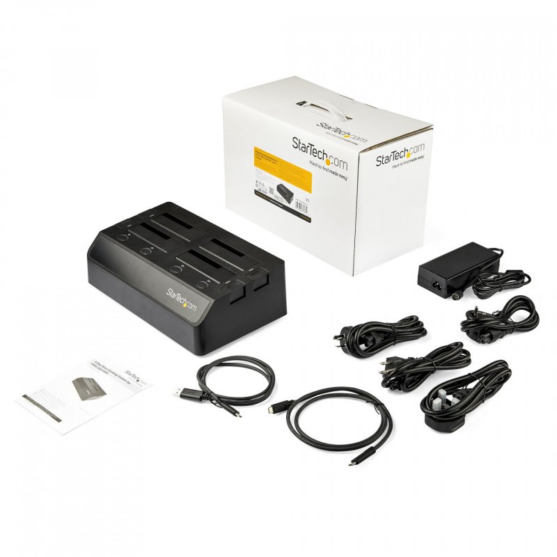 StarTech.com 4-Bay USB 3.1 to SATA Hard Drive Docking Station, 10Gbps USB Hard Drive Dock, External 2.5/3.5" SSD/HDD, SA