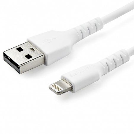 StarTech.com 3 foot (1m) Durable White USB-A to Lightning Cable - Heavy Duty Rugged Aramid Fiber USB Type A to Lightning