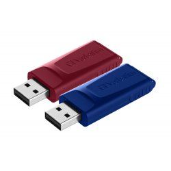 Verbatim Slider - USB Drive - 2x32 GB - Blue/Red