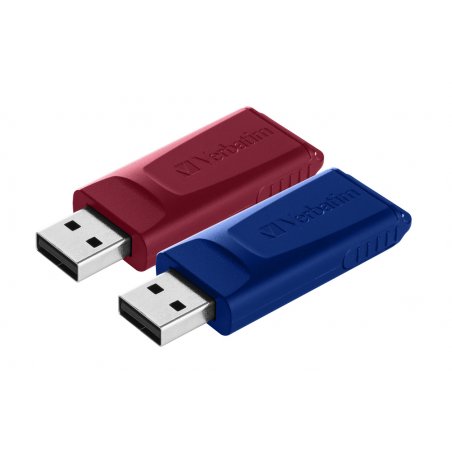 Verbatim Slider - USB Drive - 2x32 GB - Blue/Red