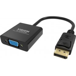 Vision TC-DPVGA/BL câble vidéo et adaptateur DisplayPort VGA (D-Sub) Noir
