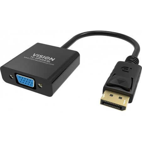 Vision TC-DPVGA/BL video cable adapter DisplayPort VGA (D-Sub) Black